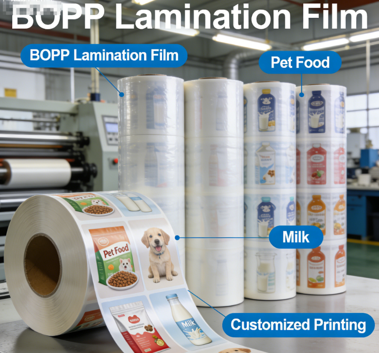 Gıda Sınıfı BOPP Laminasyon Film Rulosu Özel Baskılı Esnek Ambalaj Filmi